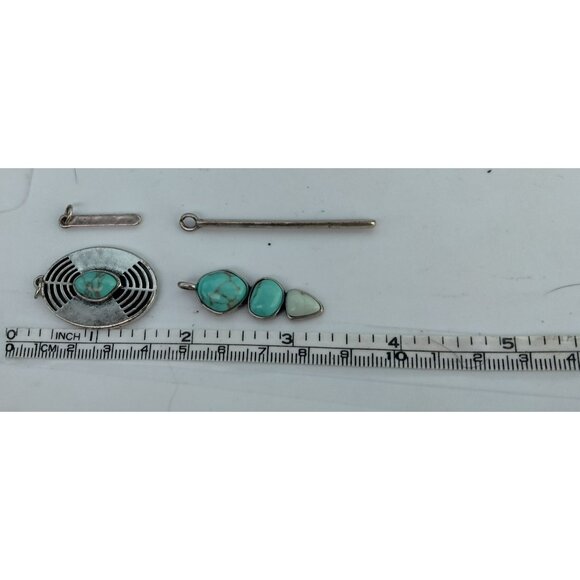 Lucky Brand Turquoise Silver Pendant Necklace Multi Way Charm Accents - Picture 6 of 16